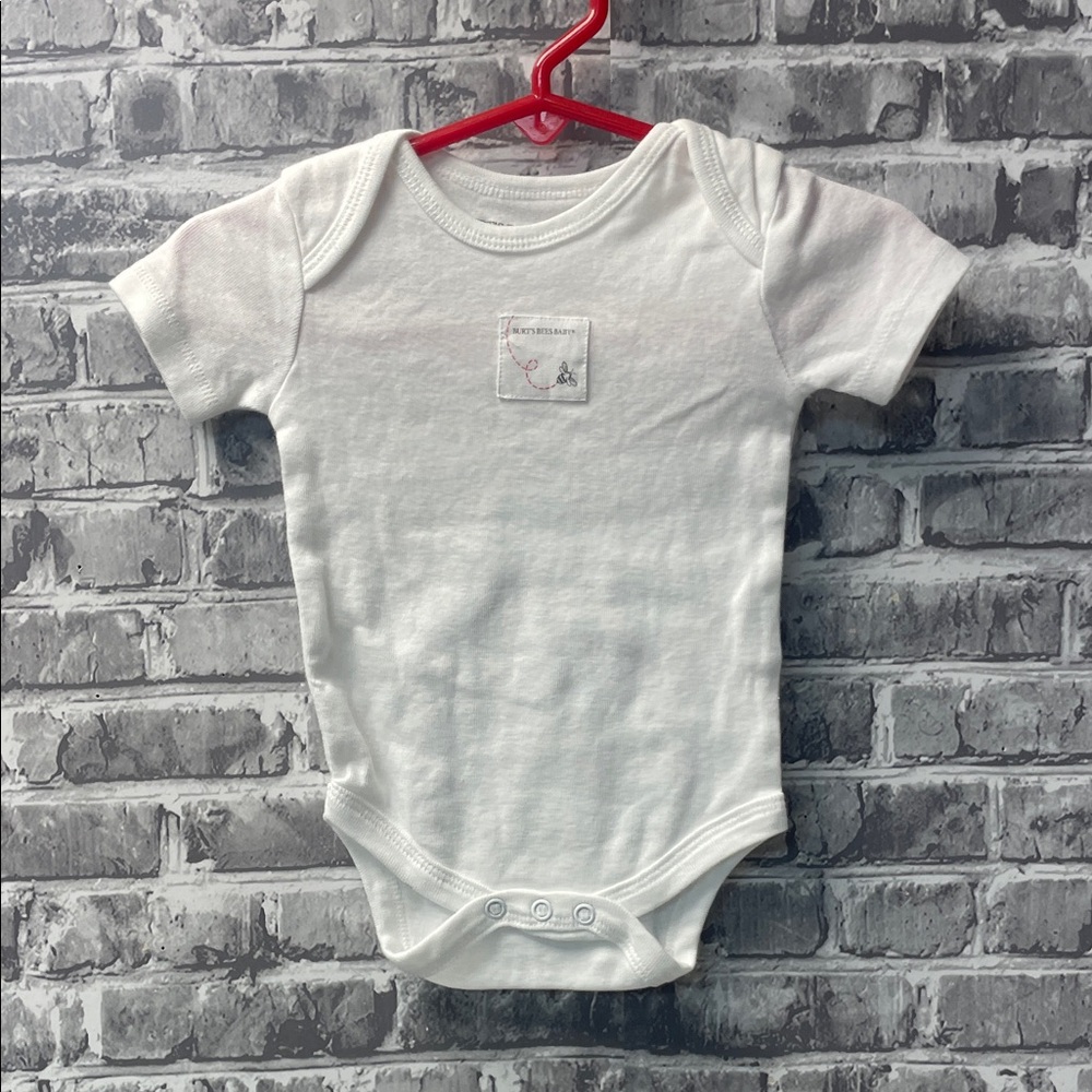 Burt's Bees Baby White Onesie with Bee Patch